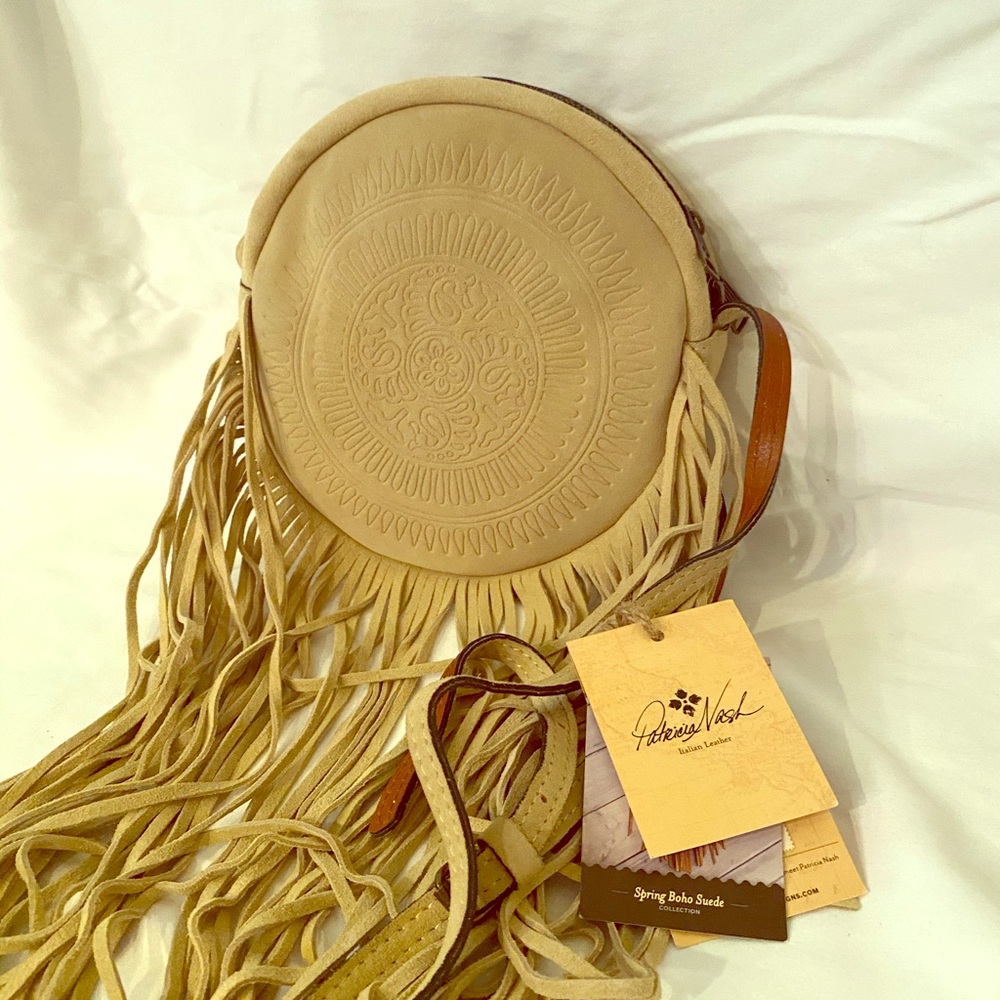 Patricia Nash suede tambourine crossbody